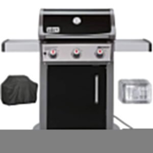 Weber 47510001 Spirit E-310 3-Burner Natural GAS Black Bundle with Generic Grill Cover Barbecue Drip Pans Set of 3